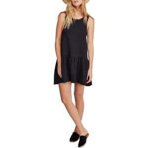 SOLD——————NEW Free People Black Slvls Textured Mini Dress XS